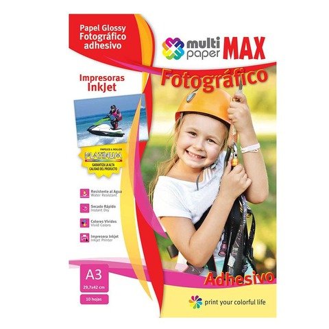 Hoja A3 Papermax Glossy 150gr x10 (Fotografico) Waterproof (891513)