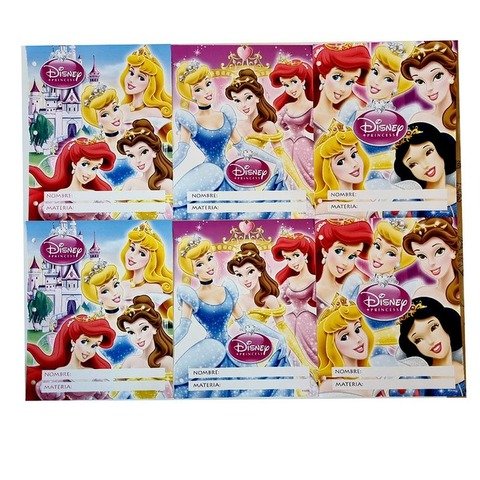 Separadores  N°3 x6 Disney Princesas Mod 1 Cenicienta-Bella-Ariel