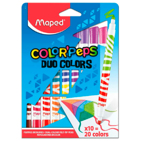 Marcador Maped Duo x10 Bicolor (20 Colores) (847010)