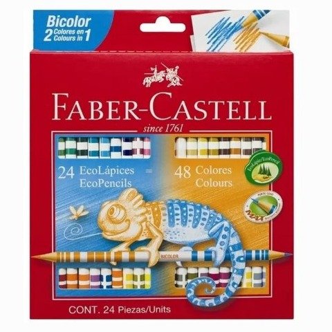 Lápiz Faber Castell Bicolor x24 (48 colores)