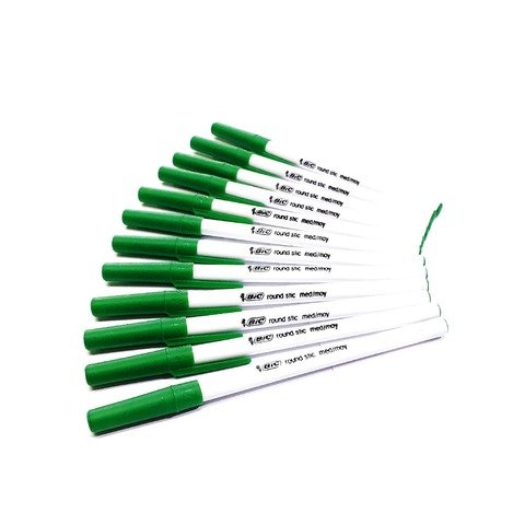 Lapicera Bic Round Stick x12 (Verde)