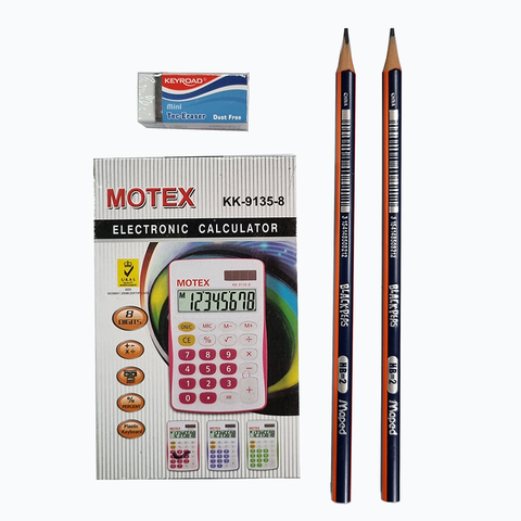 Promo Calculadora escolar Motex 9135 más elementos