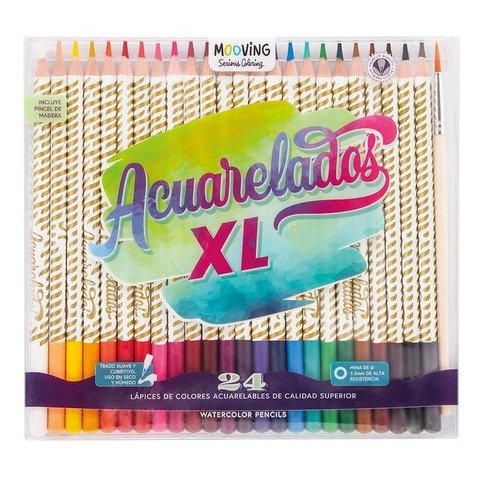 Mooving Coloring Lápiz Acuarelables x24 Acuarelados XL