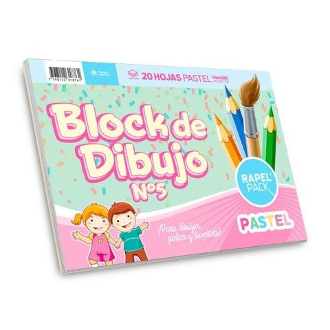Block de Dibujo tipo nene Nº5 Rapel Pack x20Hj 