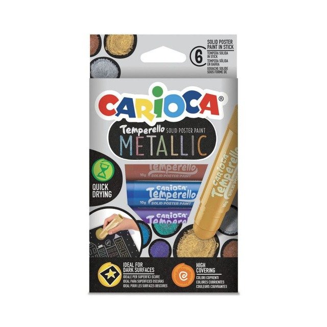 Témpera Sólida Carioca Metallic x 6 (42674) - Batik - Librería & Papelería