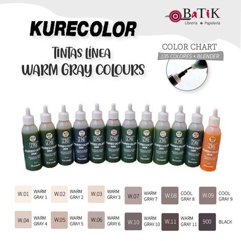 Kurecolor Tinta Línea: Warm Gray Colours (grises cálidos y negro)