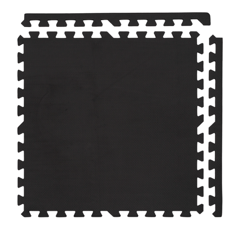 Goma Eva Pisos 60x60 x4 Piezas de 8mm Liso con Bordes Encastrables (93214) Negro