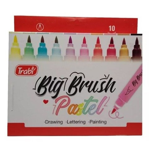 Marcador Trabi Big Brush Pincel x10 Pastel