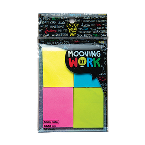 Notas Adh. 38x50mm.200hojas (4x50) Mooving (2100101) Neon