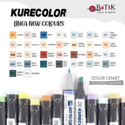 Kurecolor Marcador - Línea: New Colours (colores nuevos y blender)