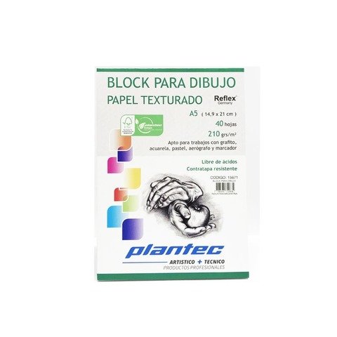 Block Plantec A5 Texturado 210gr 40h Emblocado 15671