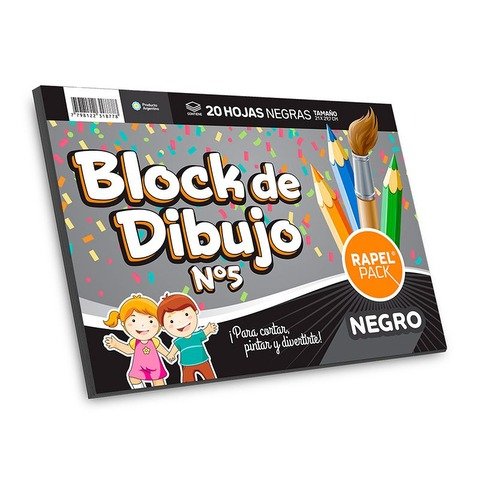 Block de Dibujo tipo nene Nº5 Rapel Pack x20Hj 