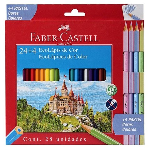 Lápiz Faber Castell Ecolápiz x24 +4 Pastel