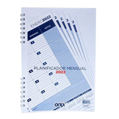 Calendario 2022 Onix A4 Mensual (Tapas PP)
