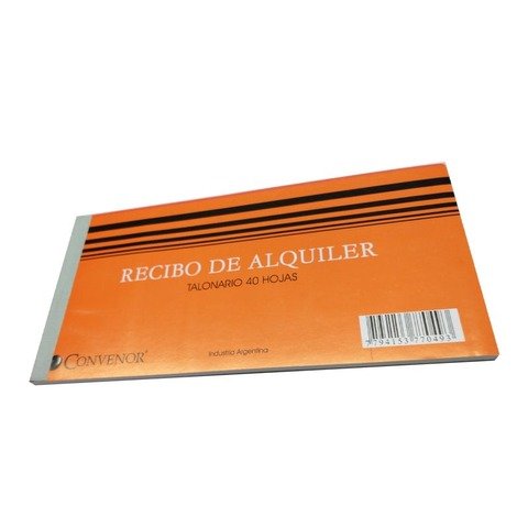 Talonario Recibo de Alquiler Mediano Convenor (77049) (10x20cm)