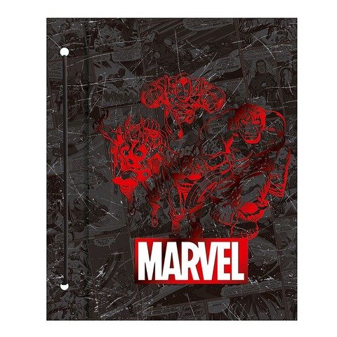 Carpeta N°3 dos tapas Mooving Marvel Negra y Roja