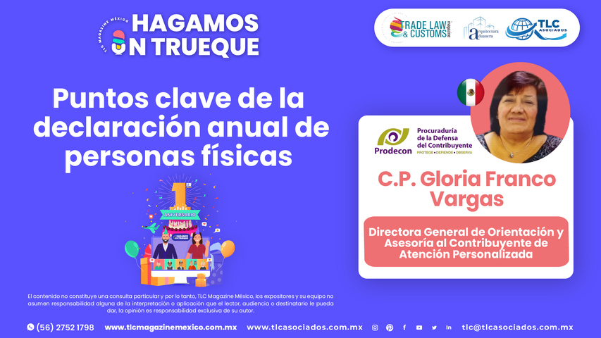 Hagamos un Trueque - Puntos clave de la declaración anual de personas físicas por la C.P. Gloria Franco Vargas