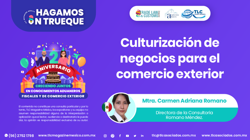 Hagamos un Trueque - Culturización de negocios para el comercio exterior por la Mtra. Carmen Adriana Romano