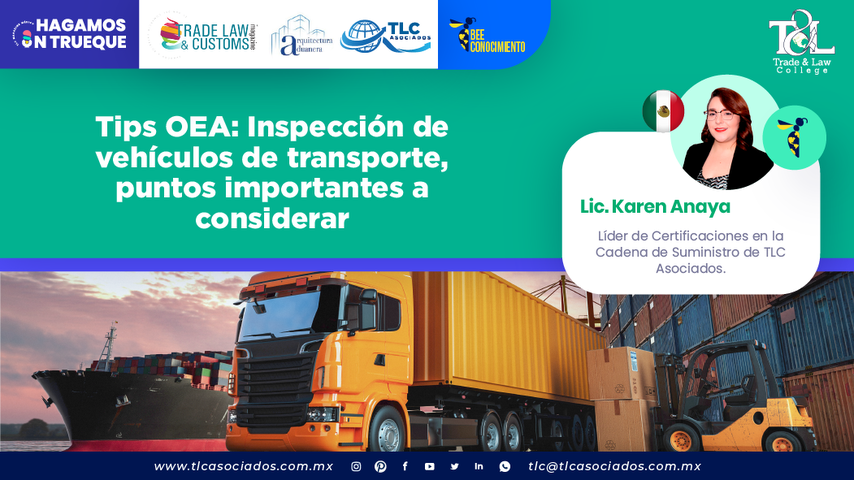 Bee Conocimiento - Tips OEA Inspección de vehículos de transporte, puntos importantes a considerar por la Lic. Karen Anaya