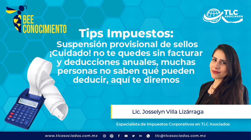 Tips Impuestos Suspensión provisional de sellos por la Lic. Josselyn Villa Lizárraga