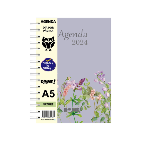 Agenda Rome 2024 A5 Diaria Lila