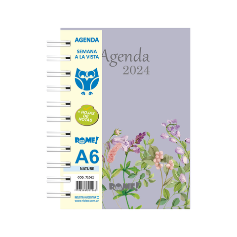 Agenda Rome 2024 A6 Semanal Flores