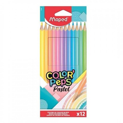 Lápices De Colores Maped Pastel x12