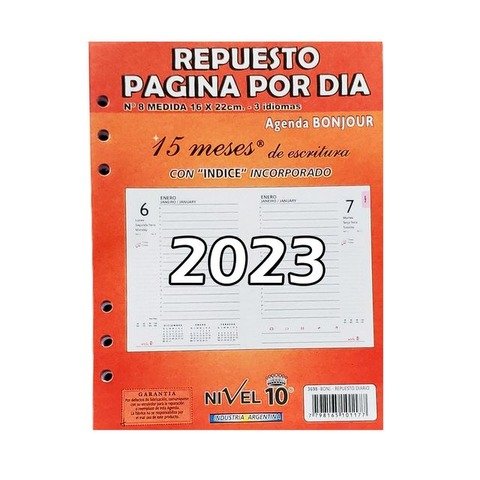 Repuesto De Agenda 2023 Nº8 Diario Nivel 10 