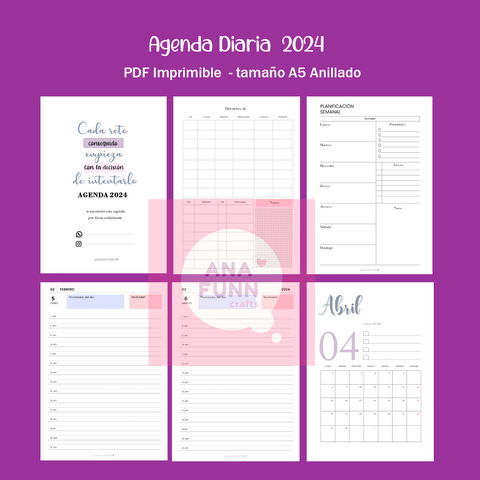 PDF - Agenda Diaria 2024 - Ana Funn Crafts