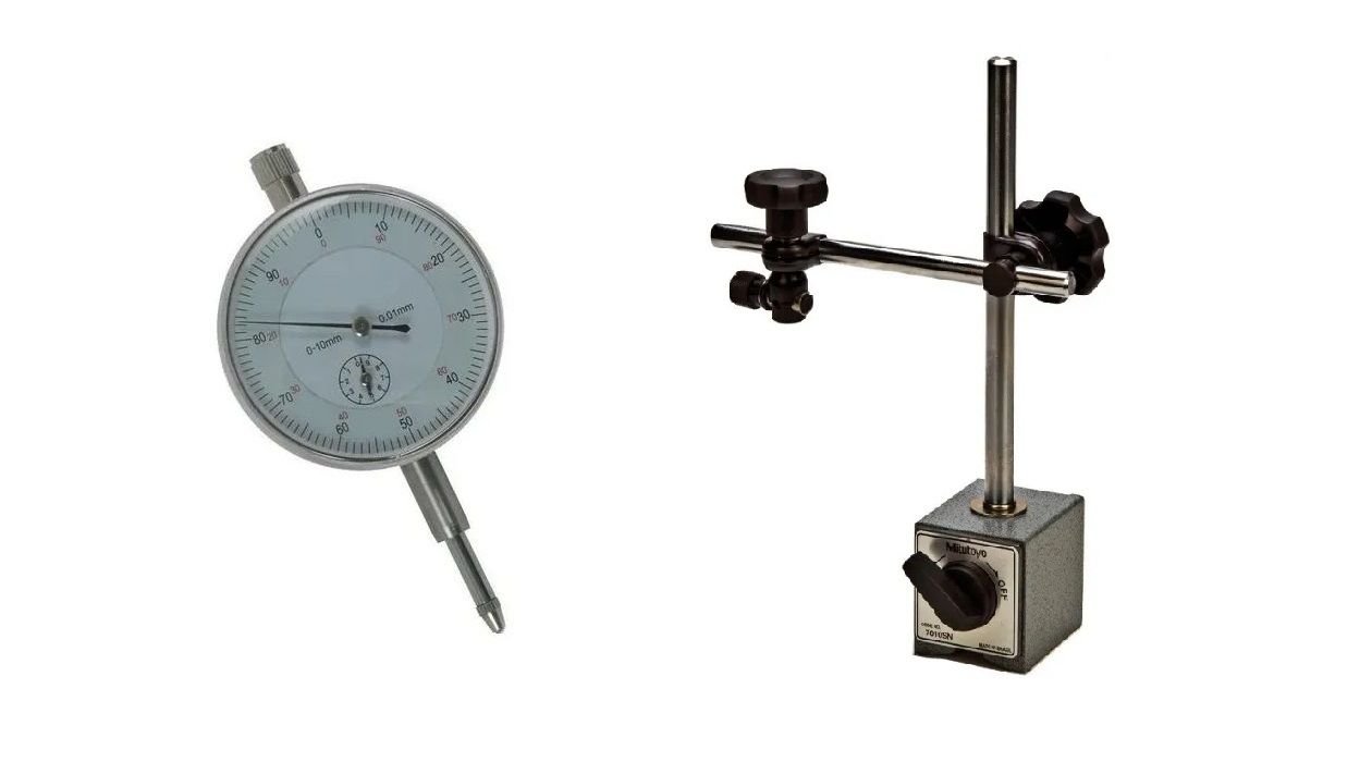 Reloj comparador métrico para medir de ejes con gran precisión.
