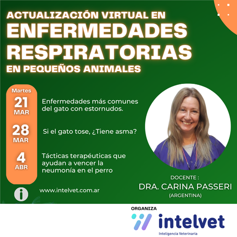 Actualización en Enfermedades Respiratorios en Pequeños Animales a cargo de la Dra. Carina Passeri